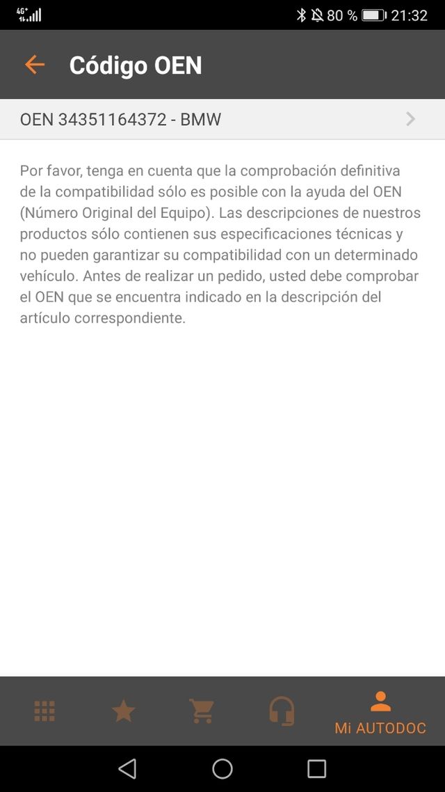 Sensor de desgaste de zapatas freno BMW 320d e46