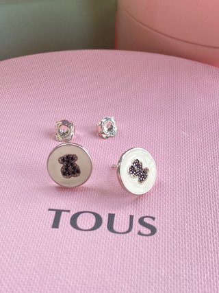PENDIENTES TOUS PLATA925 y ESPINELAS