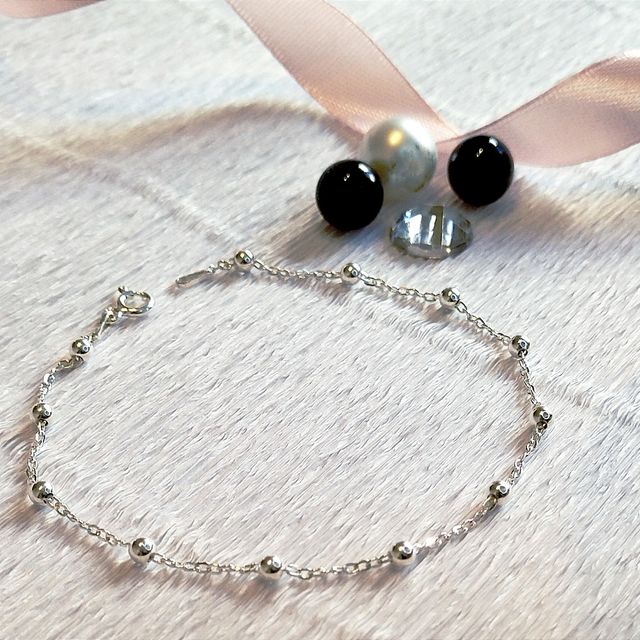 Pulsera Plata Ley Bolitas