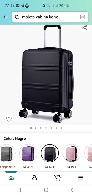 Maleta cabina KONO 55x40x22 - A ESTRENAR de segunda mano por 44,5 EUR en  Barcelona en WALLAPOP
