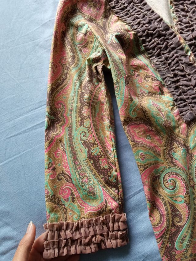 Vestido estampado de entretiempo, talla S.