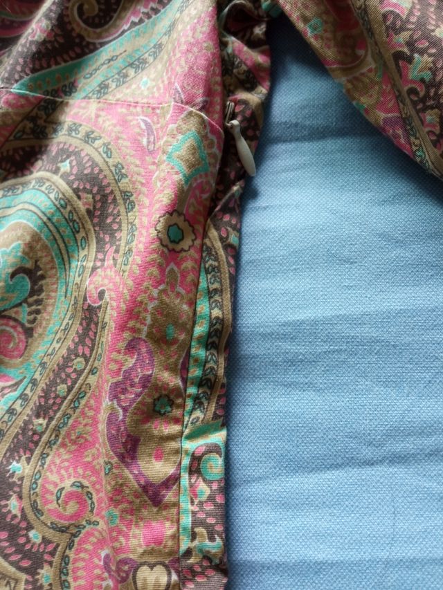 Vestido estampado de entretiempo, talla S.