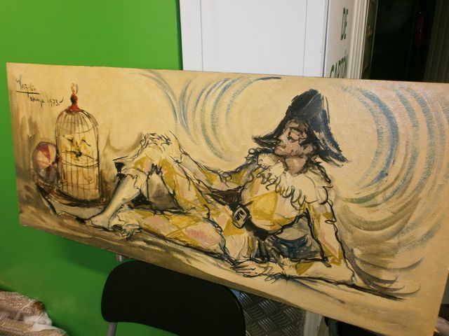 OLEO SOBRE TABLA PIERROT VIRGILIO GALÁN ROMÁN