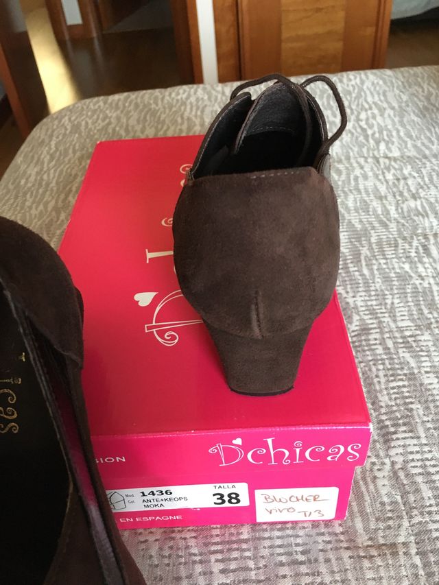  Zapatos ante color moka.Talla 38