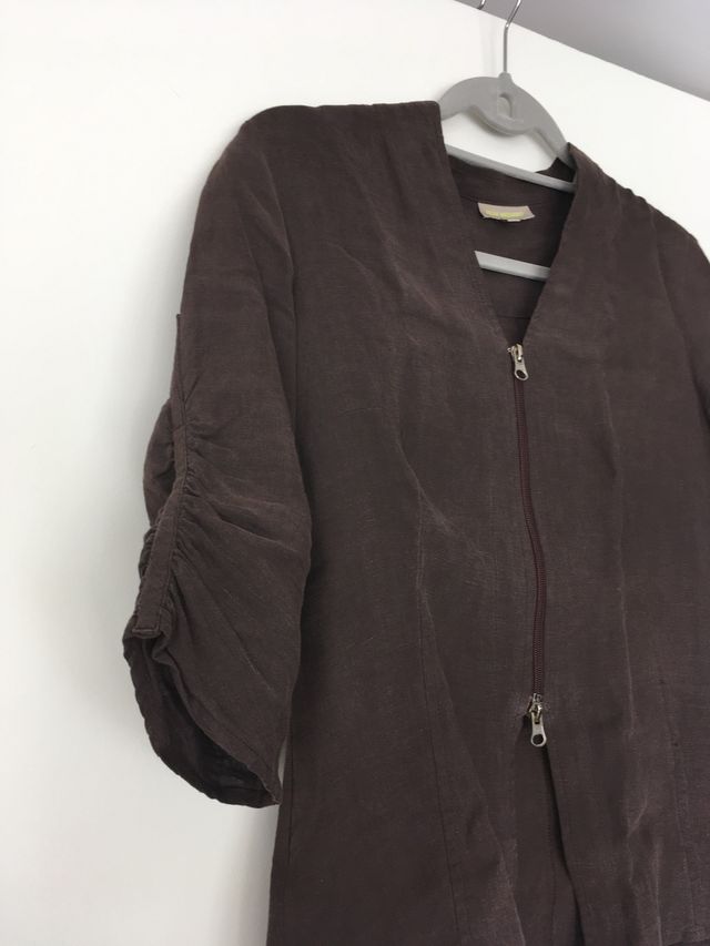 Chaqueta 100% lino marrón