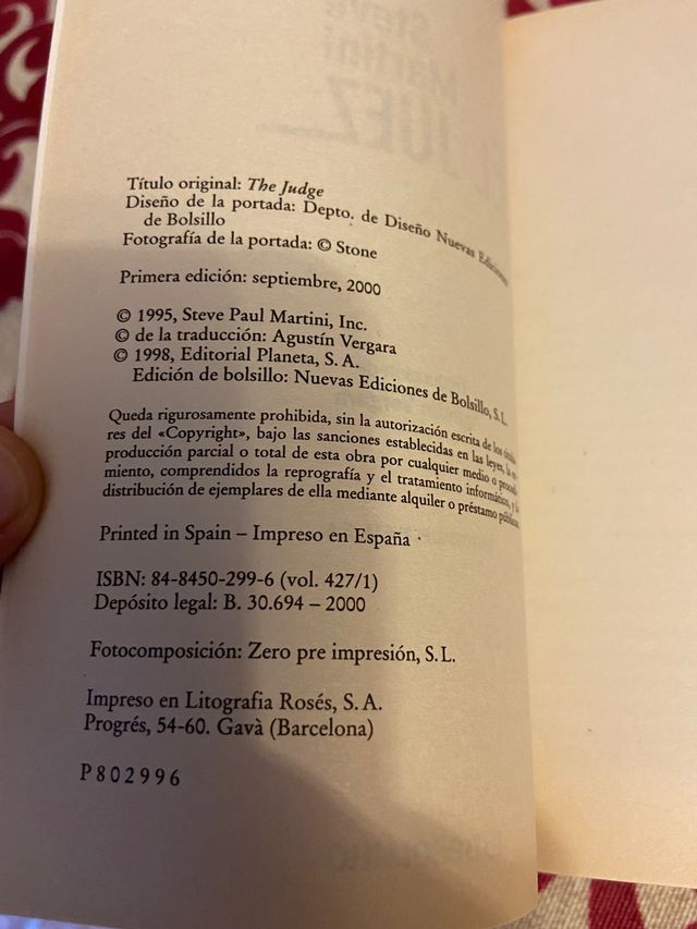El juez de Steve Martini. Libro de bolsillo