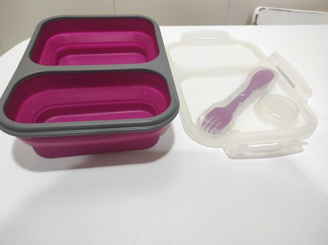 recipiente de silicona plegable.