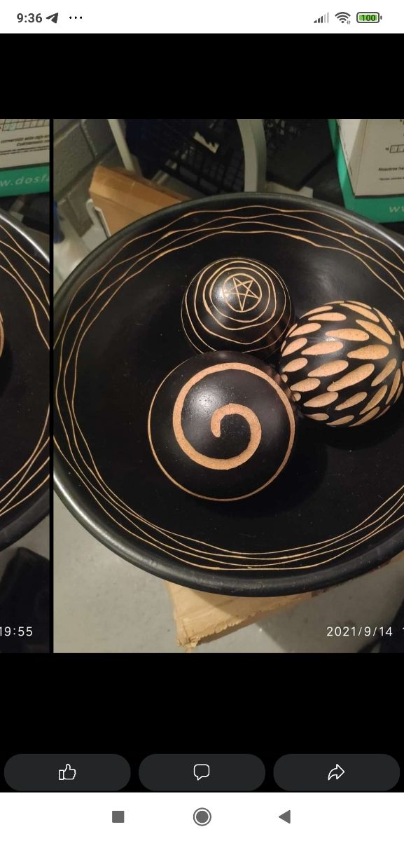 bandeja con bolas decoracion salon, sin uso