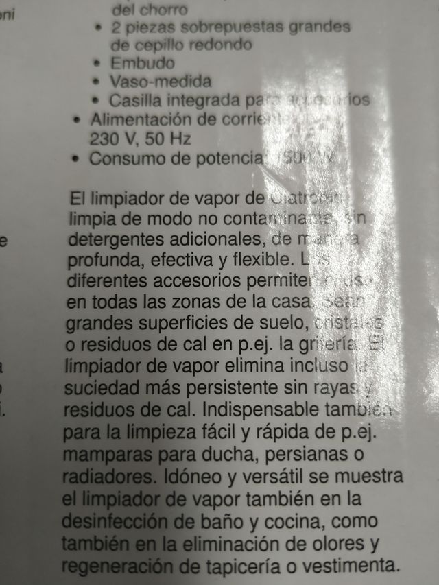 Vaporetta, limpiadora a vapor