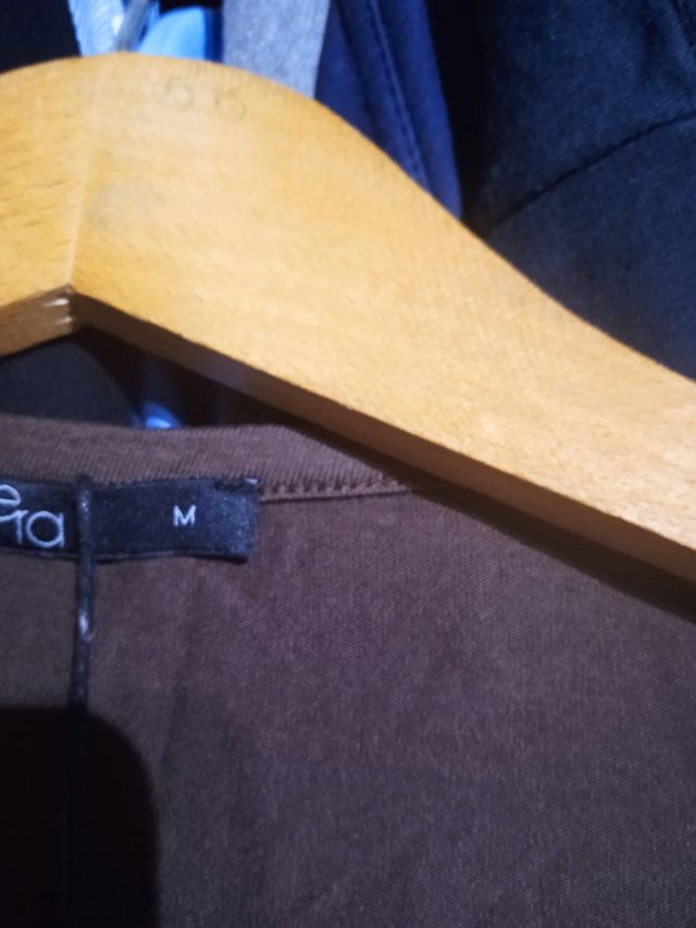 Camiseta mujer sin mangas marron chocolate T- M