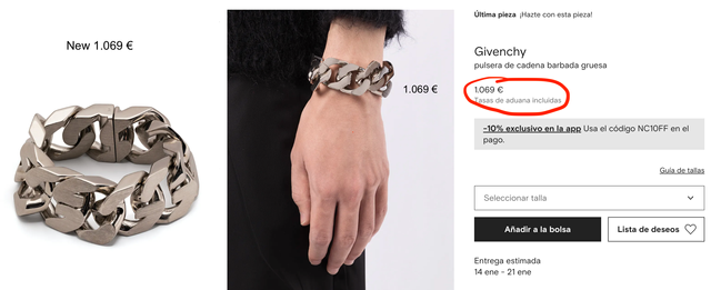 GIVENCHY Brazalete MULTIROW CRYSTALS