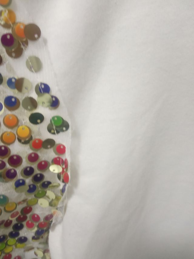 Camiseta lentejuelas Zara M