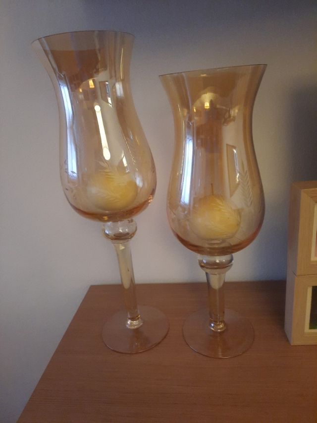 Portacandele in vetro (set di 2) sconto NERO