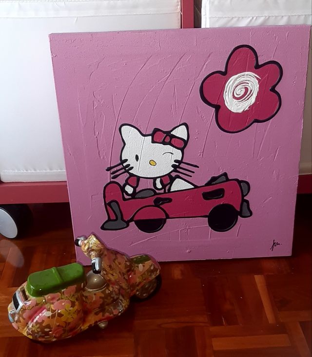 cuadro hello kity y hucha de regalo