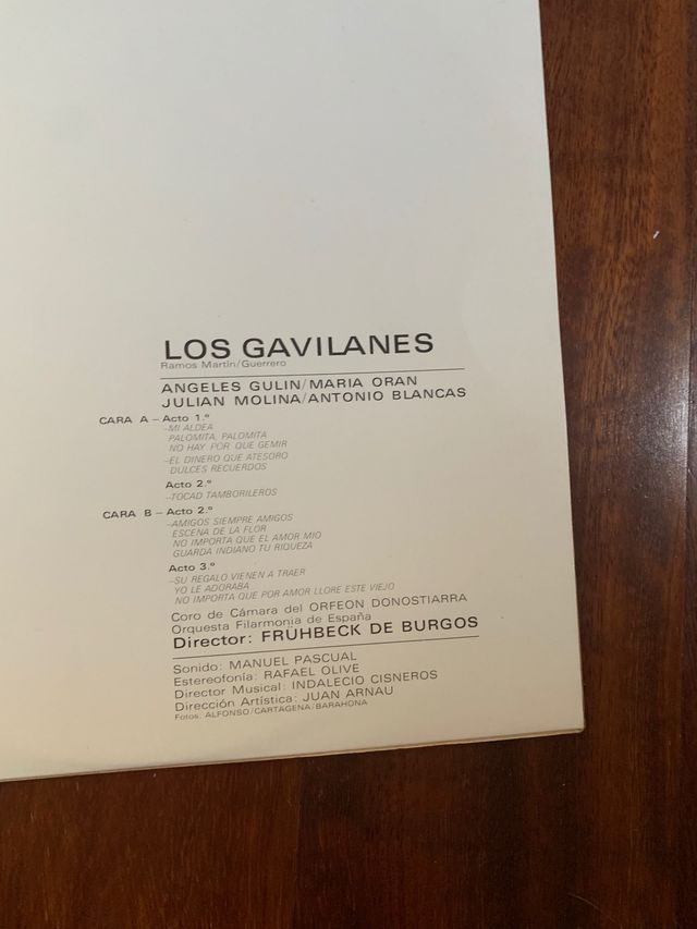 Disco vinilo LOS GAVILANES - Zarzuela