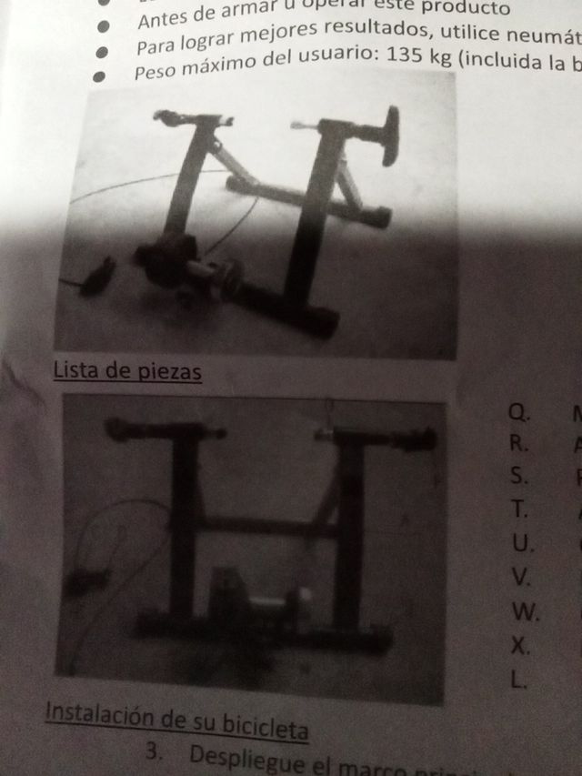 bicicleta de entrenamiento