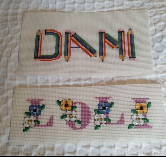 cuadros infantiles realizados en punto de cruz