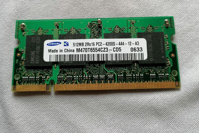 512 MB RAM Samsung para computador portátil