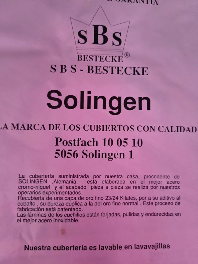 cubertería Solingen