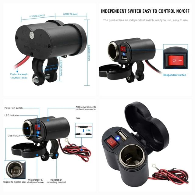 Soporte Cargador usb manillar moto FUENGIROLA