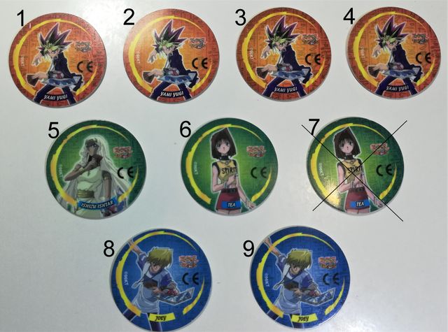 8 Tazos Yu- Gi-Oh! ( año 1996)