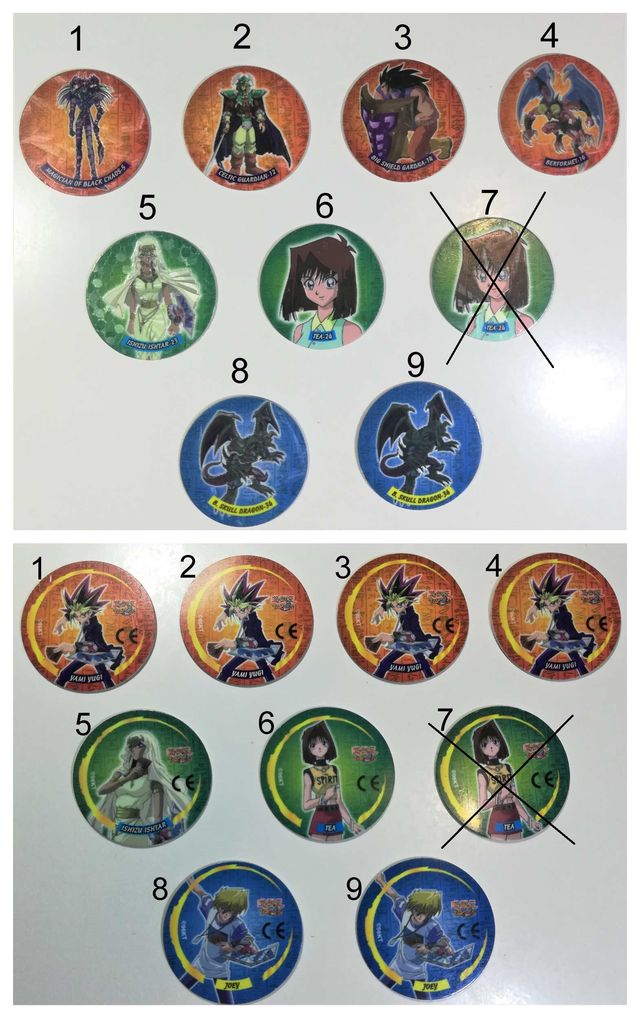 8 Tazos Yu- Gi-Oh! ( año 1996)