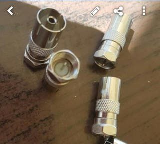 Adaptador Conector cable antena tv TDT Satélite