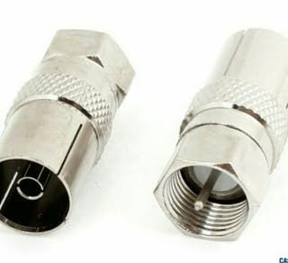 Adaptador Conector cable antena tv TDT Satélite