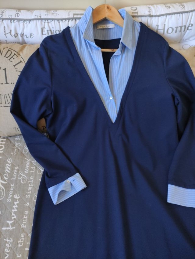 Vestido Punto Azul Marino