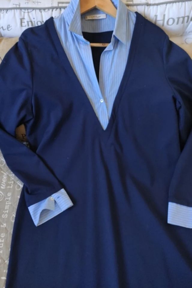 Vestido Punto Azul Marino