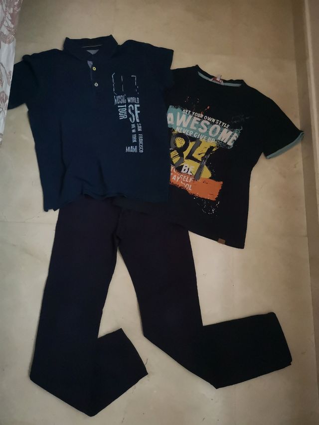 Lote pantalón y 2 camisetas de vestir Boboli /Boss