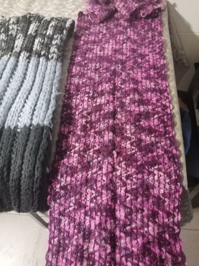 2 bufandas gruesa xl y fina más corta