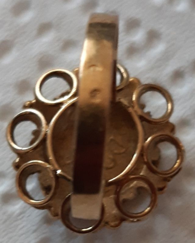 sortija de oro con moneda de oro Mejico