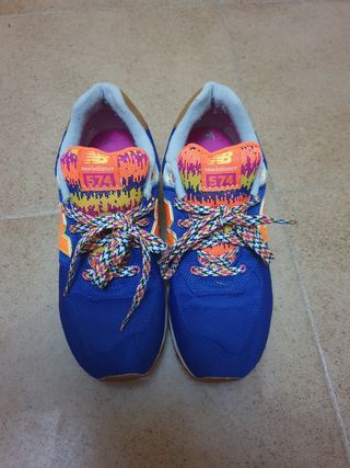 NEW BALANCE 574 COLORINES MUJER de segunda mano por 39 EUR en Villar del  Olmo en WALLAPOP