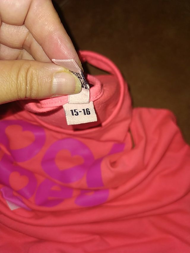 Conjunto niña fucsia y rosa talla 10-12