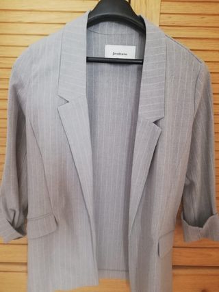 Chaqueta americana mujer manga 3/4 rayas - Venca - 141097