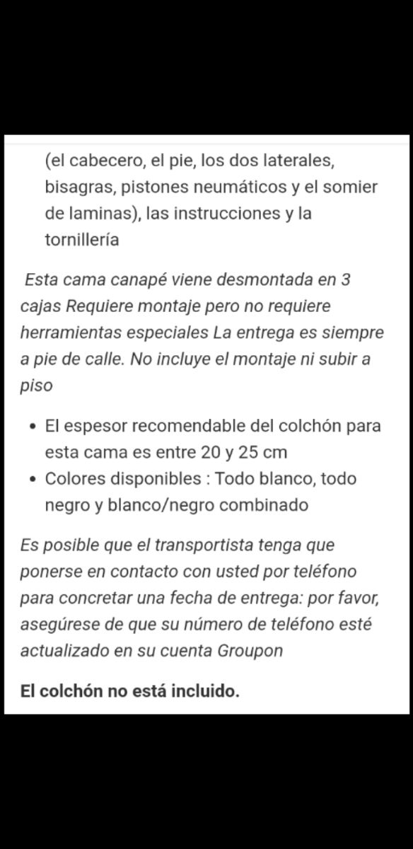 cama con canapés incorporado y luz de LED