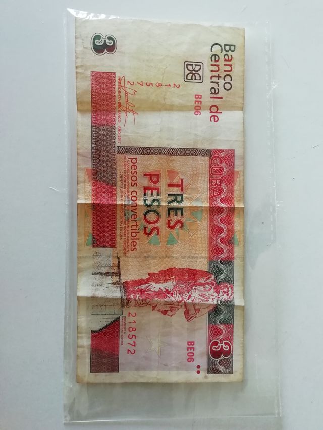 Billete de Tres Pesos Convertibles Cubanos (CUC)