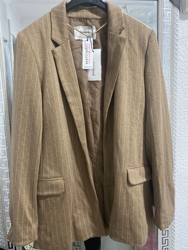 Blazer americana marrón rayas