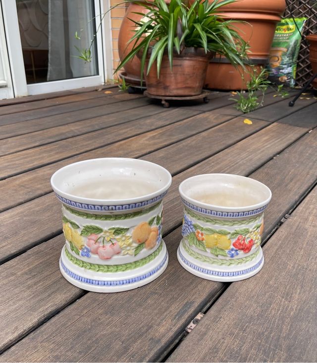 Juego maceteros ceramicos