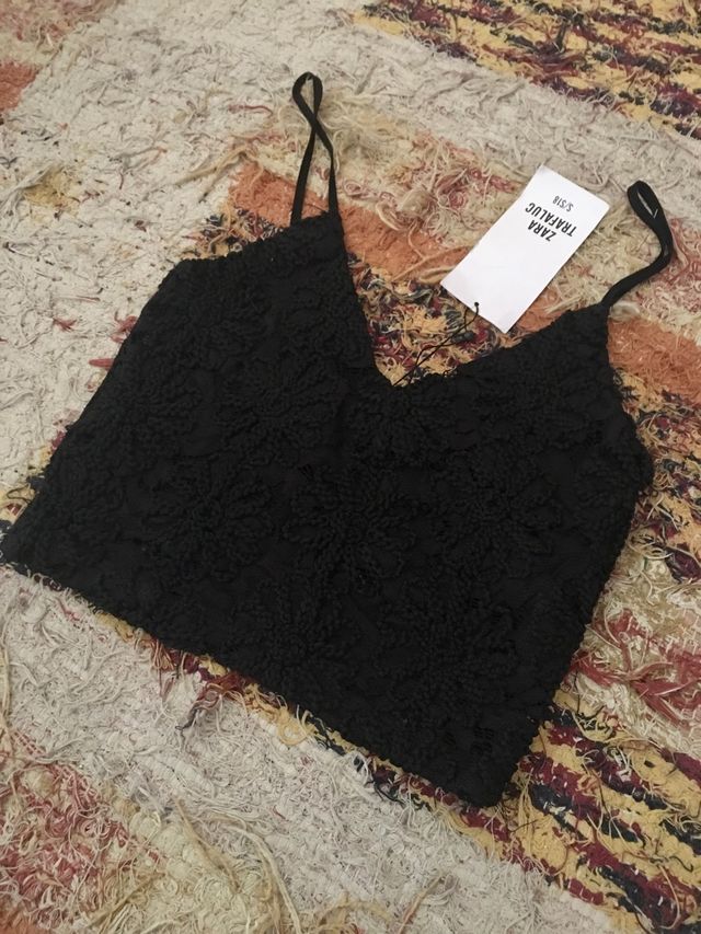Crop top negro tirantes negri