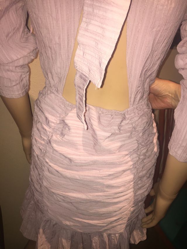 Vestido romántico rosa boohoo T-S 