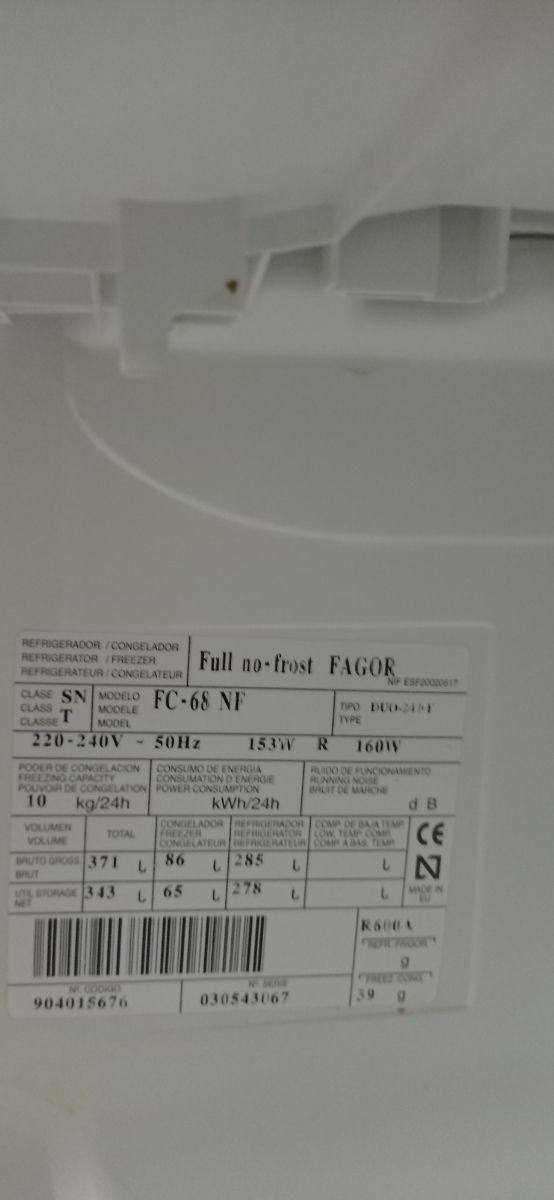 PLACA PARA NEVERA FAGOR