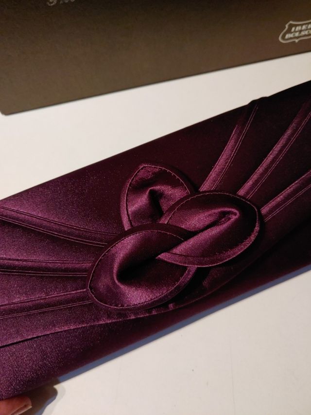 Zapatos + bolso forrados raso morado. T.37