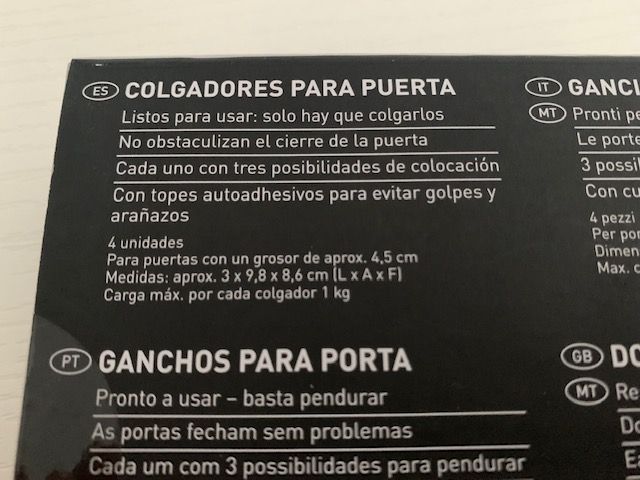 Colgador perchas para puertas