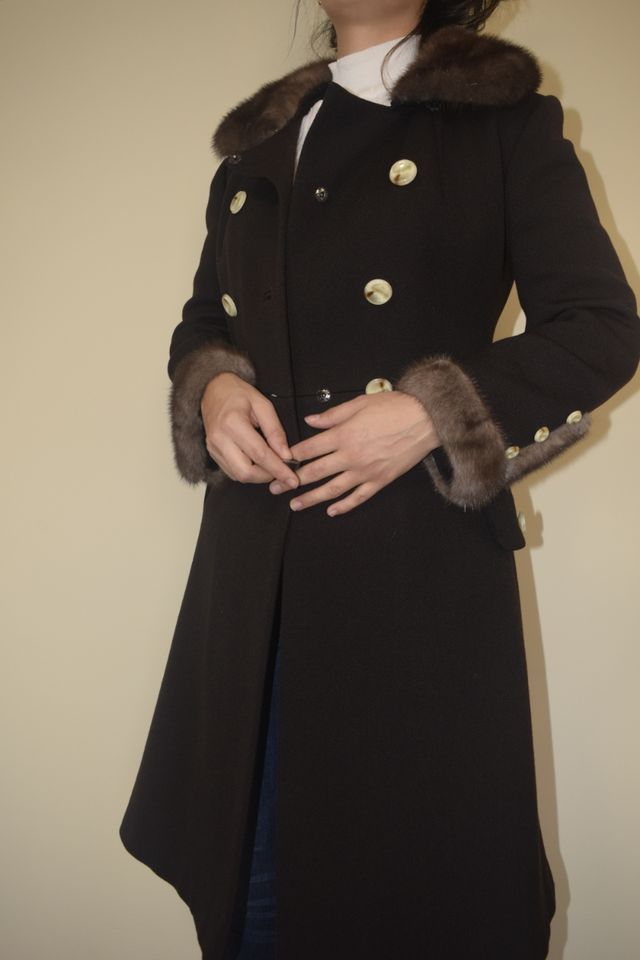 Abrigo largo mujer piel