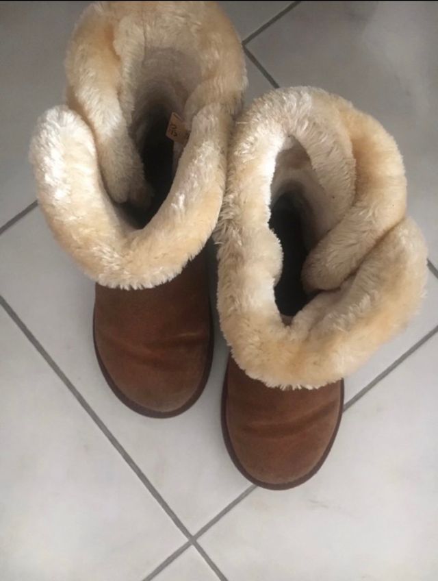 Stivali marroni con pelo