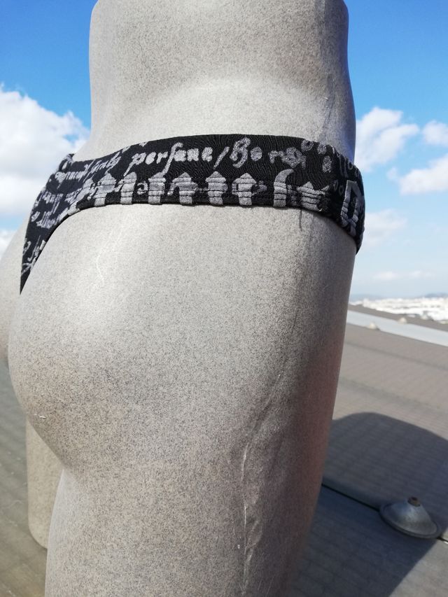 Tanga hombre M fantasía negro print plata Giulio