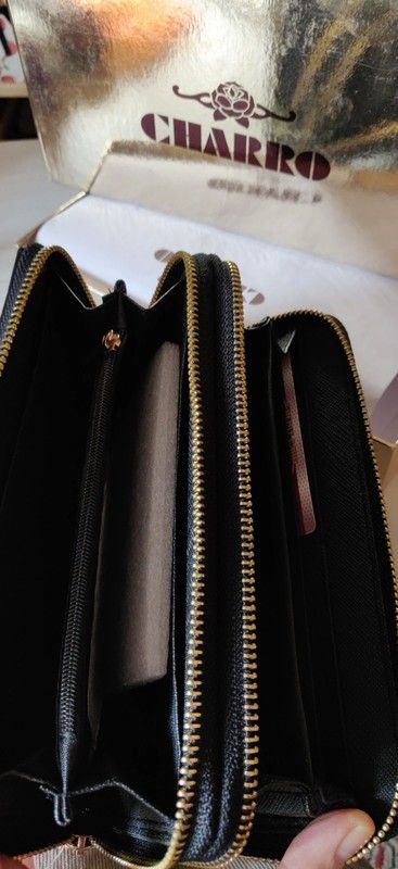 Portafogli da donna, multiscomparto, nero, Charro