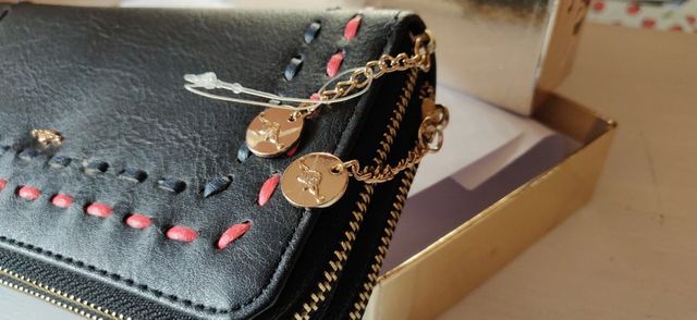 Portafogli da donna, multiscomparto, nero, Charro